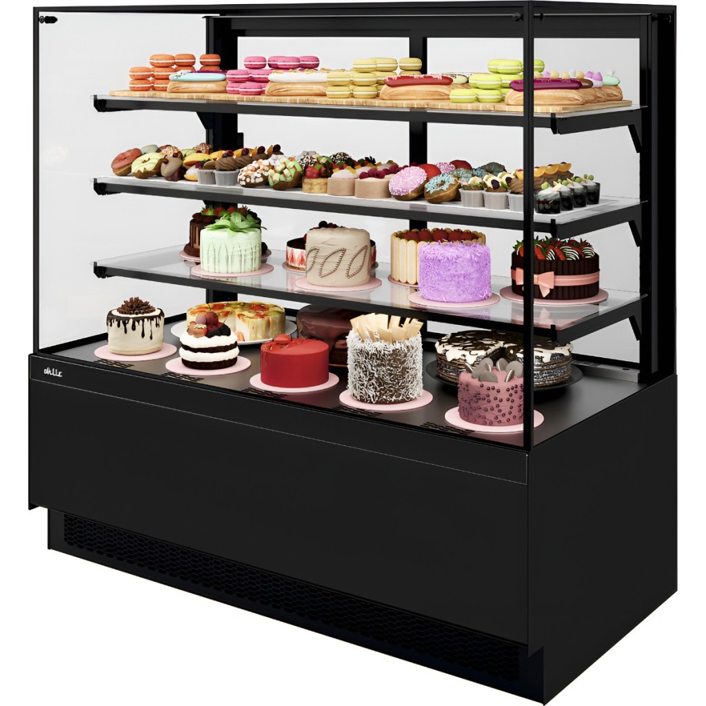 Витрина кондитерская Chilz VETE KUB LUX 130 черный муар, металлик