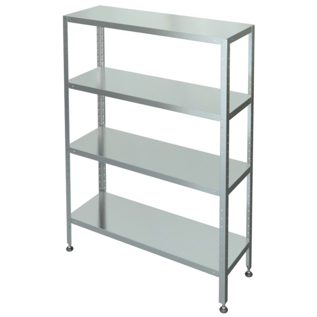 Стеллаж с 4-я сплошными полками МХМ С-4-0,4/0,8/1,6 (нержавейка) 