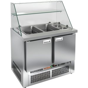 Стол холодильный для салатов HiCold SLE3-11GN высокое стекло