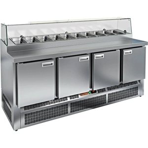 Стол холодильный для пиццы HiCold PZE1-1111GN (1/3) стекло