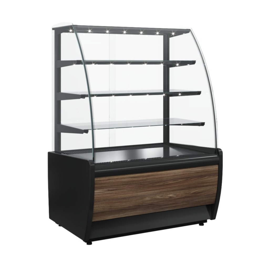 Витрина кондитерская Carboma K70 N 0,9-1 Light Паттерн (0108 Темный дуб) нейтральная