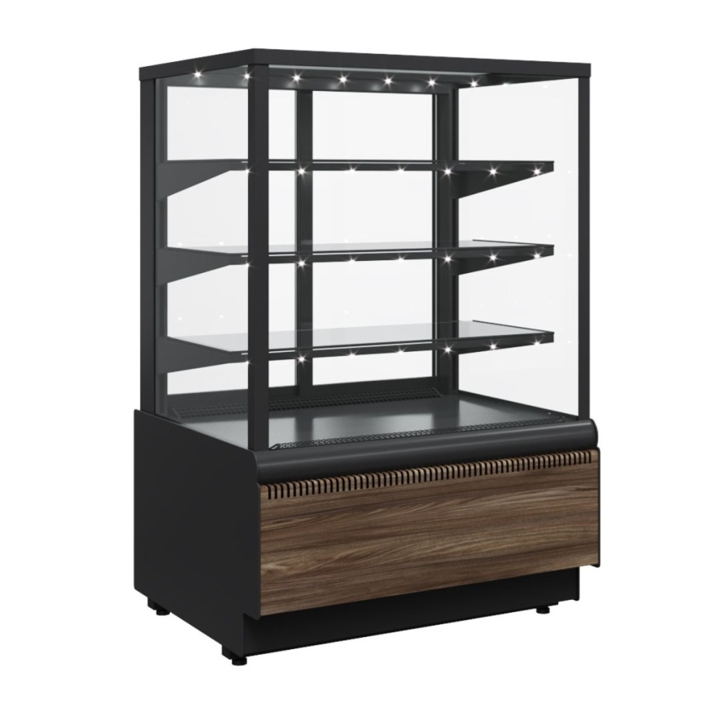 Витрина кондитерская Carboma KC70 VV 1,3-1 Standard Паттерн (0108 Темный дуб)