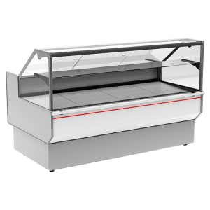 Витрина холодильная Carboma GC95 SV 1,0-1 (ВХСр-1,0 Carboma GC95) (0011-9003 боковины серые, декор белый)