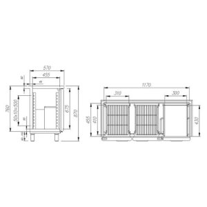 Стол холодильный барный Carboma T57 M2-1 9005-1 корпус черный, без борта (BAR-250) - Изображение 2