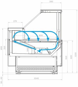 Витрина холодильная Carboma GC110 VM 0,94-1 с боковинами (версия 2.0) (9006-0430) - Изображение 3