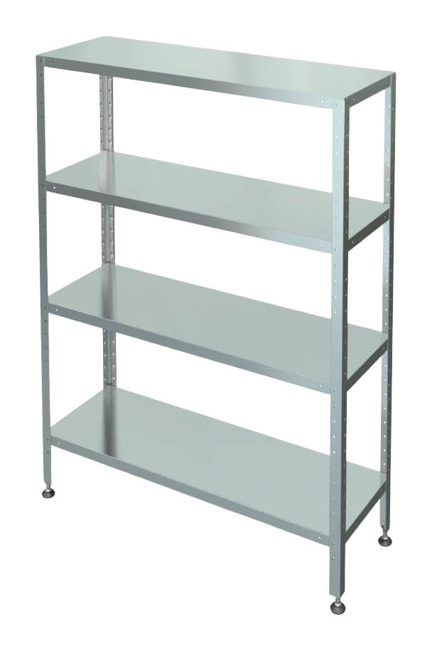 Стеллаж с 6-ю сплошными полками МХМ С-6-0,5/1,5/1,8 (нержавейка)