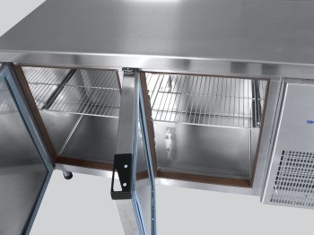 Стол холодильный Abat СХС-60-01-СО (охлаждаемая столешница) без борта (ящики 1/2, дверь-стекло) - Изображение 2